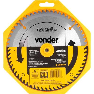 Lamina Serra Circular Videa 185X20X60 Al Vonder
