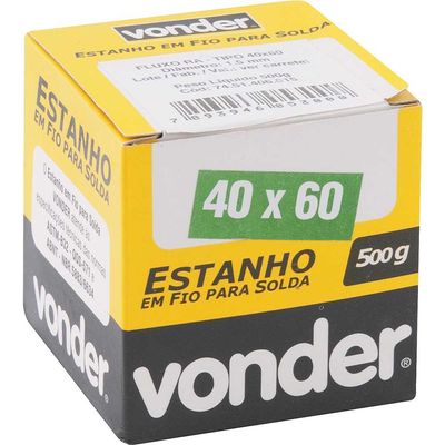 Estanho Fio 1,5Mm 40X60 Car. 500G Vonder