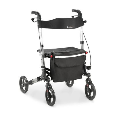 Andador de Alumínio Compacto 4 Rodas até 135 Kg D14 Dellamed Preto