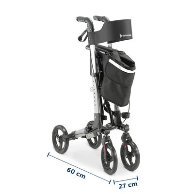 Andador de Alumínio Compacto 4 Rodas até 135 Kg D14 Dellamed Preto