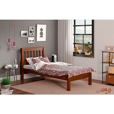 Cama de Solteiro 706EA para Colchão de 88x188 cm Piratini Castanho