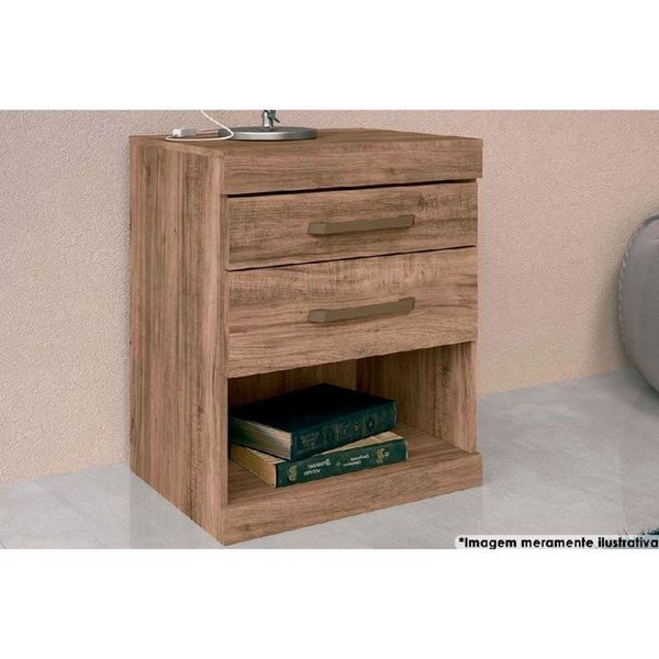 Mesa Cabeceira Infantil Plus c/ 2 Gavetas Atacama-Jatobá - Santos Andirá