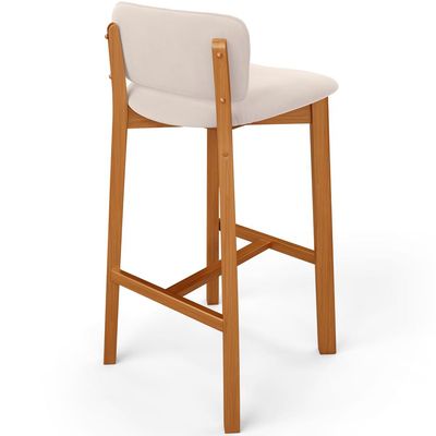 Banqueta Alta Para Cozinha Sala de Jantar Bar Dara L02 Suede Bege - Lyam Decor
