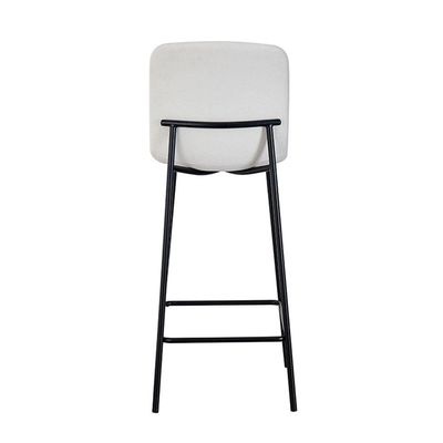 Banqueta Celeste Poliéster Off White e Preta