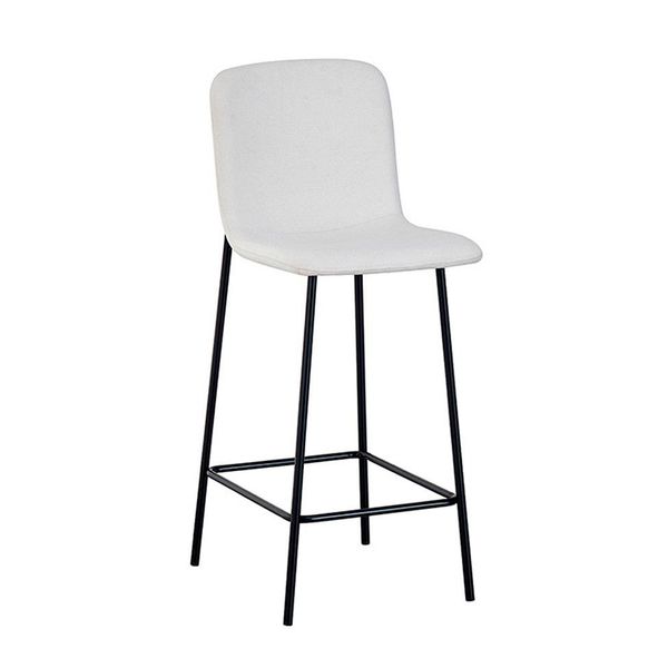 Banqueta Celeste Poliéster Off White e Preta