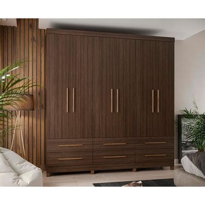 Guarda-Roupa Casal Majestic 6 Portas 6 Gavetas Capuccino