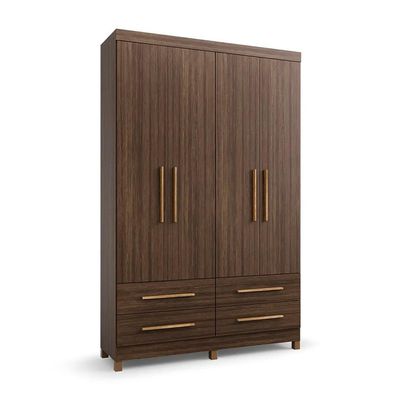 Guarda-Roupa Solteiro Majestic 4 Portas 4 Gavetas Capuccino