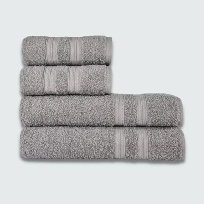Jogo de Toalha 4 pçs Gigante Felpuda Itália Soft 100% Algodão Cinza