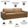 Sofá 3 Lugares Para Sala de Estar Living 235cm Aurora L06 Couro Marrom Claro - Lyam Decor