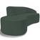 Sofá 3 Lugares Curvo Sala de Estar Living Firenze Direito D02 Linho Verde Musgo 230 cm C-117 - Lyam