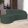 Sofá 3 Lugares Curvo Sala de Estar Living Firenze Direito D02 Linho Verde Musgo 230 cm C-117 - Lyam