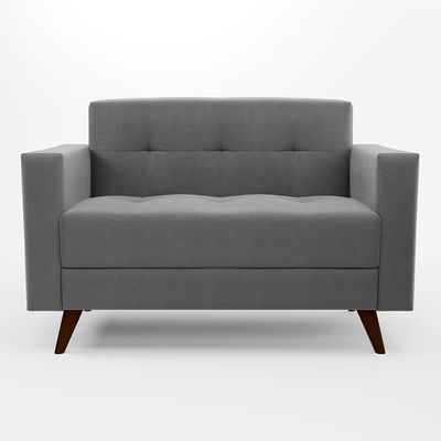 Sofá 2 Lugares Vitrola Suede Cinza 123 cm