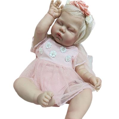 Bebê Reborn Menina Dormindo Cabelo Implantado Fio A Fio Super Realista