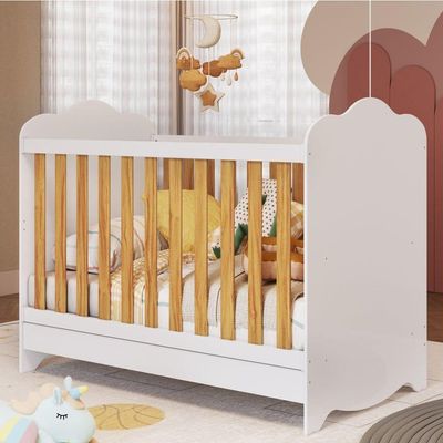 Berço Infantil Clara - Moveis Peroba Amendoa-branco