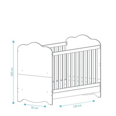 Berço Infantil Clara - Moveis Peroba Amendoa-branco