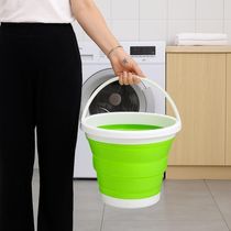 Balde Flexivel Dobravel Cesto Silicone Portátil Flash Mop 10l Grande Roupa Agua Gelo Multiuso Verde