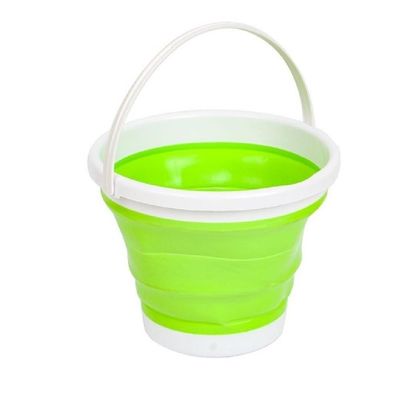 Balde Flexivel Dobravel Cesto Silicone Portátil Flash Mop 10l Grande Roupa Agua Gelo Multiuso Verde