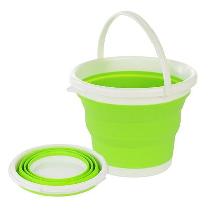 Balde Flexivel Dobravel Cesto Silicone Portátil Flash Mop 10l Grande Roupa Agua Gelo Multiuso Verde