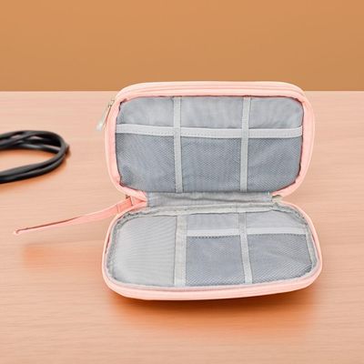 Bolsa Organizadora Cabos Fios Eletrônicos Estojo Case Bag Rosa