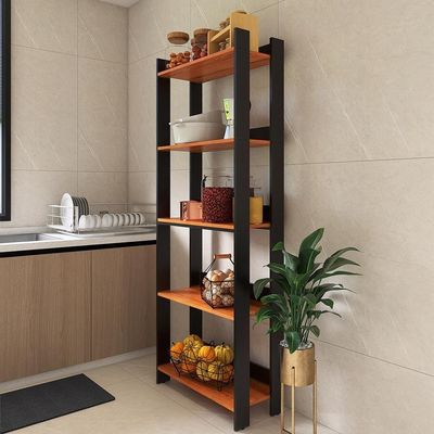 Armario Multiuso Organizador Para Cozinha Com Prateleiras Preto-nature Preto-nature