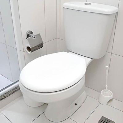 Assento Sanitário Plástico Almofadado Clássico Branco - Pr1063-2 - Pincéis Atlas