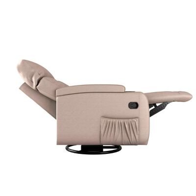 Poltrona Do Papai Reclinável E Giratória Luxo Premium Commander Matrix Sintetico Bege