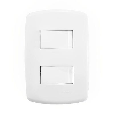 2 Interruptores Simples Com Placa Branca - Dc-8100-5 - Dicompel