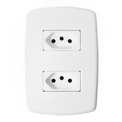 2 Tomadas Universal 2p+t 10a Com Placa - Dc-8100-27 - Dicompel