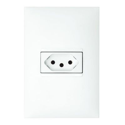1 Tomada 2p+t 10 Ampères 4x2 Branco - 615080bc - Pial Plus 1 Tomada 2p+t 10 Amperès 4x2 Branco - 615080bc - Pial Plus
