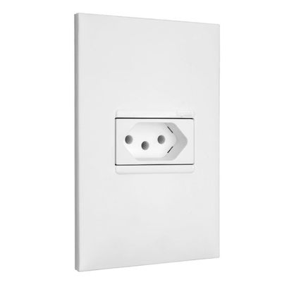 1 Tomada 2p+t 10 Ampères 4x2 Branco - 615080bc - Pial Plus 1 Tomada 2p+t 10 Amperès 4x2 Branco - 615080bc - Pial Plus