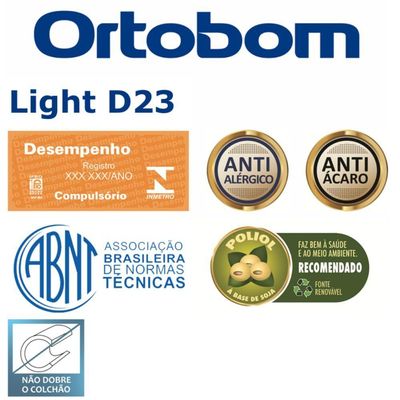 Colchão De Espuma Solteiro Light D23 88x188x12cm - 1041526477 - Ortobom Colchao Light D23 Solteiro 88x188x12