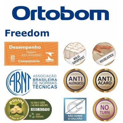 Colchão De Espuma Solteiro Freedom 88x188x32cm - 1041691613 - Ortobom Colchao Freedom Solteiro 88x188x32