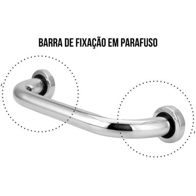 Barra De Apoio Para Banheiro 30cm Em Aço Inox Nbr 9050 - 1392 - Furkin Barra De Apoio 30cm Inox Nbr 9050