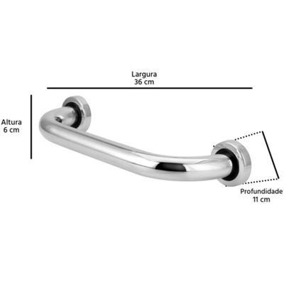 Barra De Apoio Para Banheiro 30cm Em Aço Inox Nbr 9050 - 1392 - Furkin Barra De Apoio 30cm Inox Nbr 9050