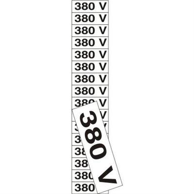 16 Placas De Poliestireno Auto-adesiva 4x1.5cm 380 V - 200 Ba - Sinalize Placa Poliest 380volts C-16pcs 4x1,5cm 200ba