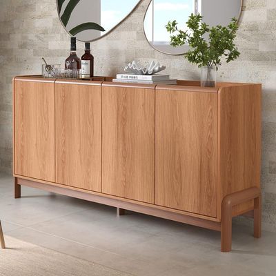 Aparador Buffet Para Sala Elegance 4 Portas Lukaliam Móveis Jequitiba Jequitiba