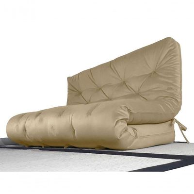 Colchão Futon King Dobrável Sofa Cama Impermeável Bege
