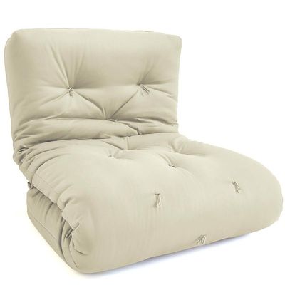 Futon Solteiro Oriental D28 Dobrável Bege