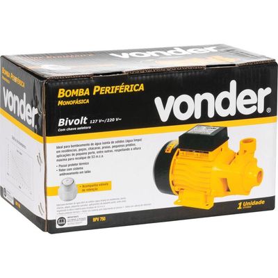 Bomba Periférica 1 Cv - Bpv 750 Vonder 110V 220V