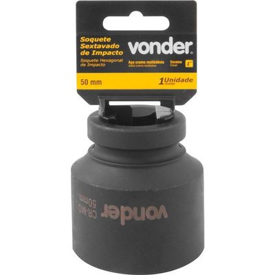 Soquete Sextavado Impacto Encaixe 1 50mm Aço Cromo Vonder
