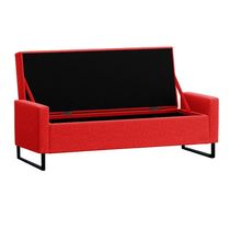 Recamier Bau Paris Base De Metal 1,20m Veludo Bege - Inova Decorações