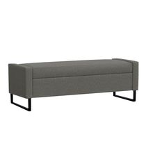 Recamier Bau Paris Base De Metal 1,20m Linho Grafite - Inova Decorações