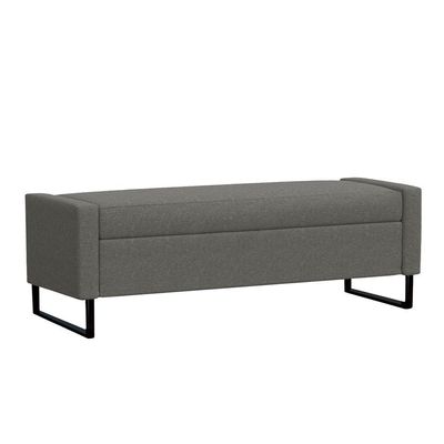 Recamier Bau Paris Base De Metal 1,20m Linho Grafite - Inova Decorações
