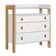 Cômoda 3 Gavetas Com Nicho Fantasia Branco Acetinado