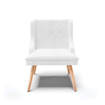 Kit 10 Cadeiras de Jantar Liz Corano Branco Pés Palito Natural D03 - D'Rossi