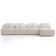 Sofá 5 Lugares com Chaise Direito Sala Living 394cm Arlo F04 Veludo Bege - Lyam Decor
