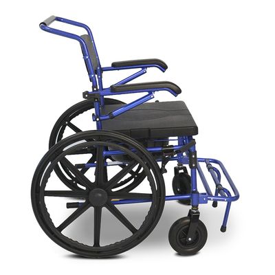 Cadeira de Banho D70 em Alumínio até 200 kg Assento 51cm Dellamed Azul com Preto
