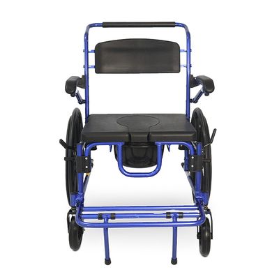 Cadeira de Banho D70 em Alumínio até 200 kg Assento 51cm Dellamed Azul com Preto