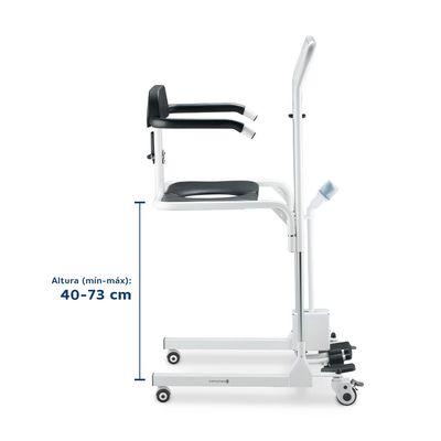 Cadeira de Transferência Multiuso com Elevação Eletrônica até 135 Kg Assento 48,5 cm D80 Dellamed Branco