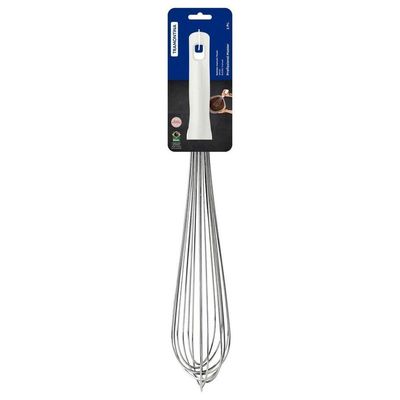 Batedor Manual Tramontina Em Aço Inox Com Cabo Em Polipropileno Branco 45 Cm